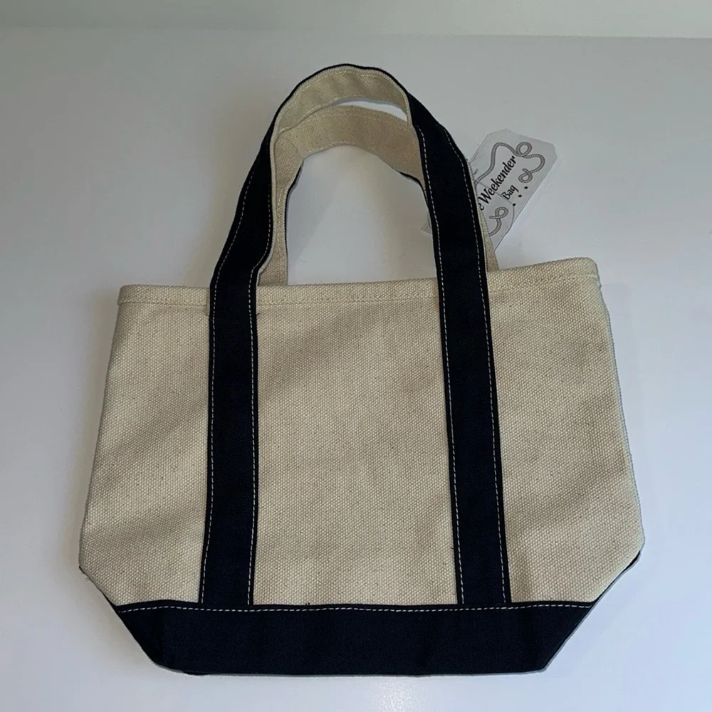 Stylish Black and Cream Tote Bag EUC